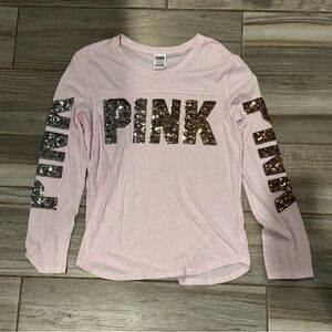 Pink Long Sleeve women’s Shirt with Sequin Detail